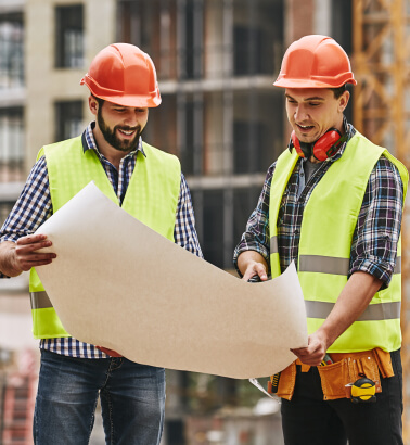 Team reviewing plans